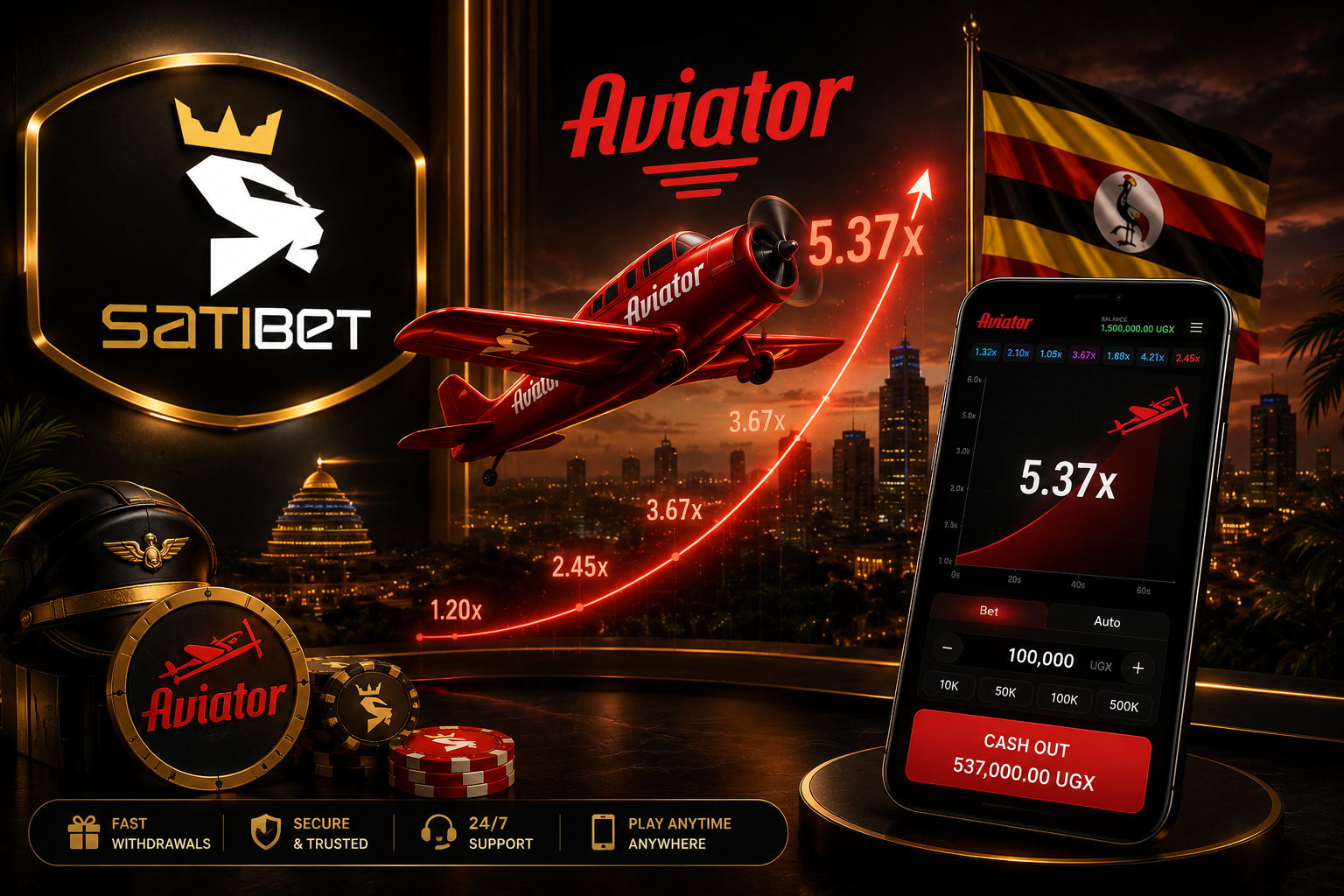 viator crash game on mobile in Uganda